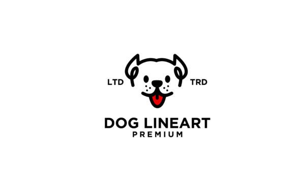 Download Simple Dog Head Line Art Vector Logo - Dog head Collection