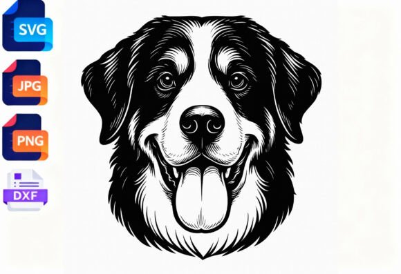 Download Bernese Mountain Dog Head SVG Design - Dog head Collection