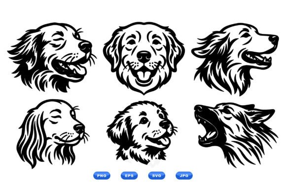Download Playful Dog Head Clipart Set - Dog head Collection