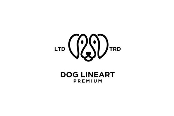Download Simple Dog Head Line Art Vector Logo - Dog head Collection